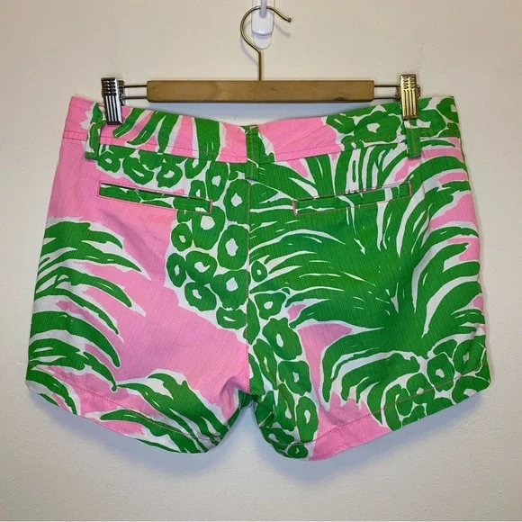 LILLY PULITZER Callahan Pineapple Print Shorts 5” Pink Pout Flamenco Green Sz 6 - Picture 10 of 13